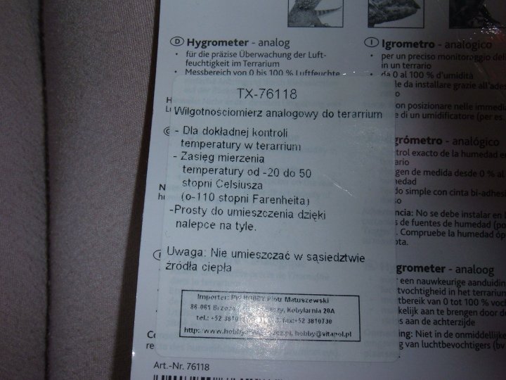 Higrometr do pomiaru temperatury xD