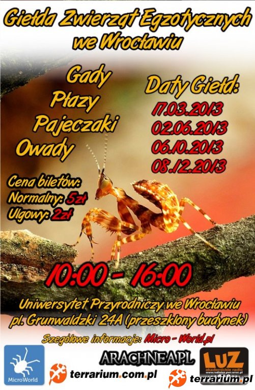 Giełdy Zwierząt Egzotycznych w 2013 r.